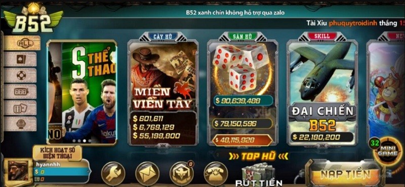 B52 | B52 Club - Bùng nổ game bài bom tấn 2022 3 Những game hiện có tại B52 club