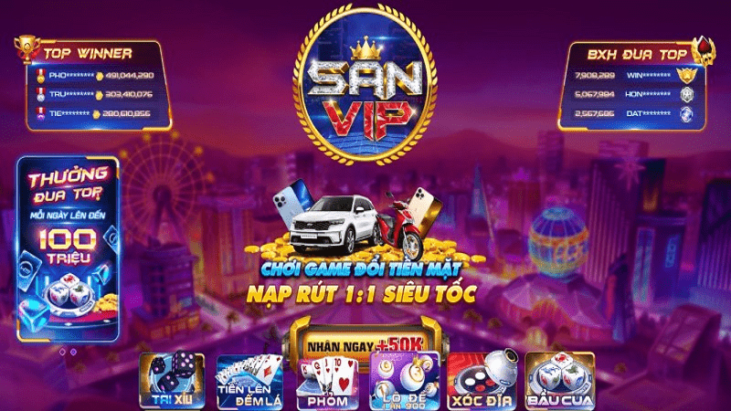 Sanvip club| Cổng game chất lượng với tỉ lệ đổi thưởng cạnh tranh 1:1 3 Được thiết kế với tông màu nổi bật tạo nên sự trẻ trung v