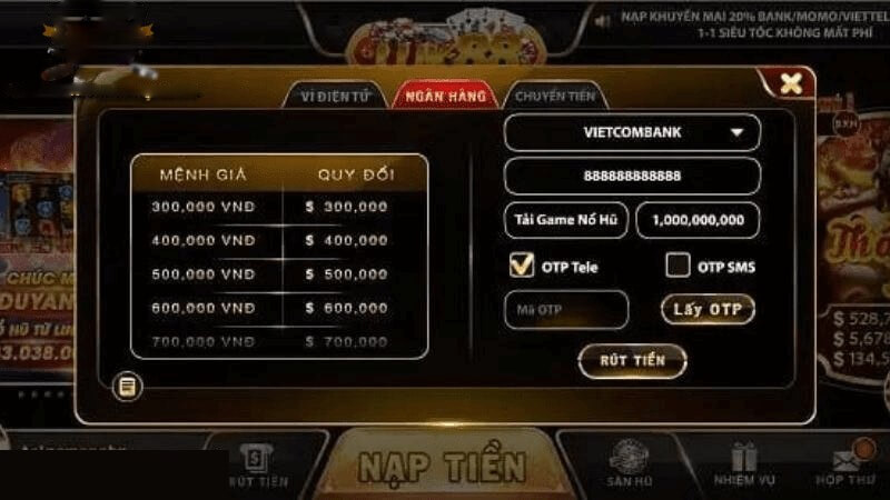 Luk88 - Thiên đường giải trí đẳng cấp nhất khu vực Châu Á 6 Hướng dẫn nạp tiền tại cổng game