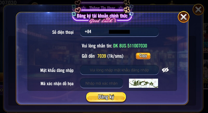 8us - Cổng game đổi thưởng chất lượng hàng đầu châu Á 5 Đăng ký tài khoản thành viên dễ dàng, siêu tốc