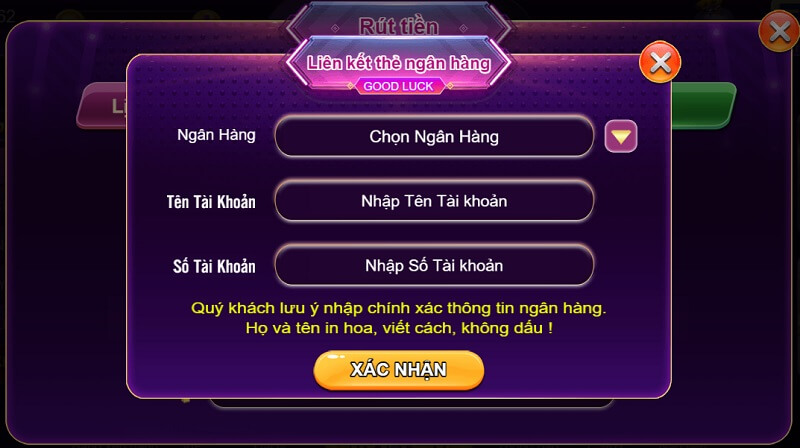 VB777 - Cổng game đổi thưởng tiền thật đáng trải nghiệm nhất 2023 8 Nhập thông tin liên quan đến tài khoản ngân hàng để rút tiền thưởng