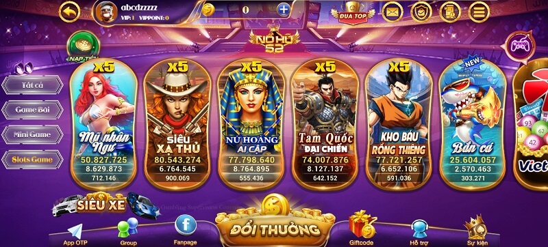 Nohu52 - Địa chỉ chơi game đổi thưởng đỉnh nhất hiện nay 5 Sảnh game slots ngập tràn sắc màu với nhiều Jackpot giá trị