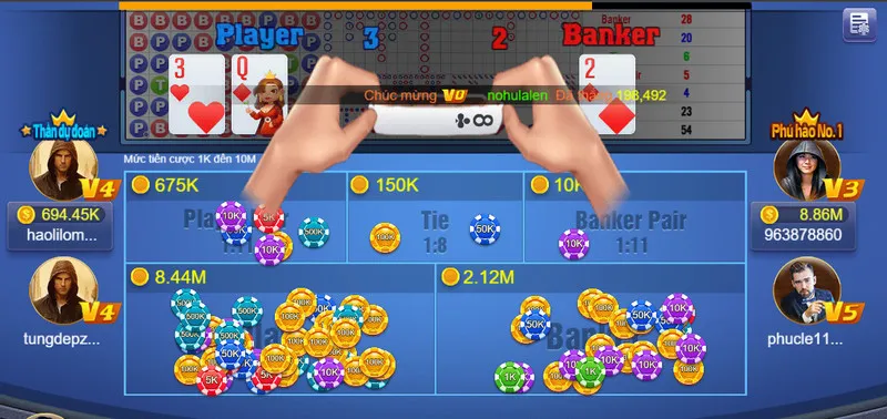 Baccarat 68 game bài: cách tham gia, luật chơi và cách chơi 6 Chia bài và mở 2 lá bài trong Baccarat