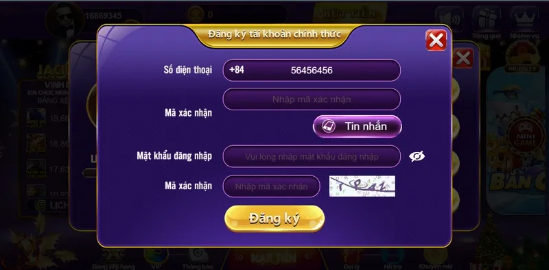 Bầu cua mini 68 game bài - Siêu phẩm giải trí cực chất năm nay 4 Điền thông tin đăng ký tài khoản chơi bầu cua mini 68 game bài