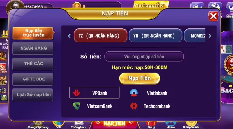 Tài xỉu mini md5 68 game bài - Giải trí xả stress kiếm tiền nhanh 4 Nạp tiền tham gia cược tài xỉu mini md5 68 game bài