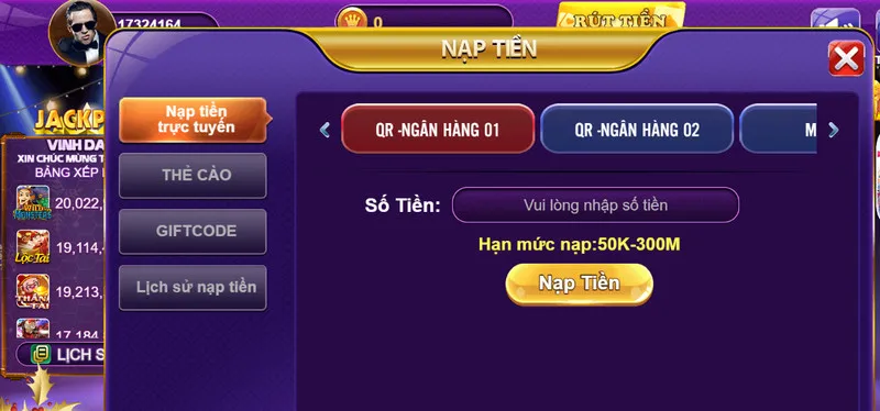 Baccarat 68 game bài: cách tham gia, luật chơi và cách chơi 3 Nạp tiền vào ví cược để tiến hành cược game