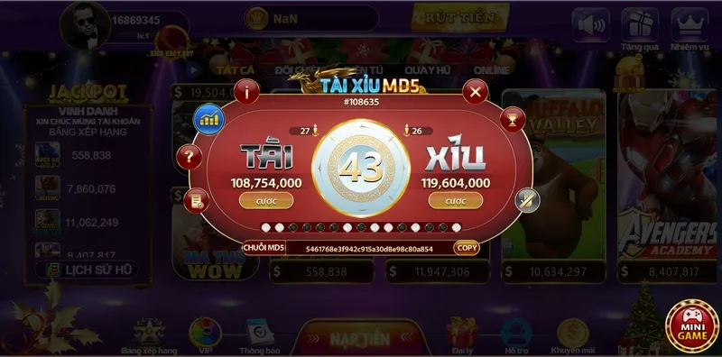 Tài xỉu mini md5 68 game bài - Giải trí xả stress kiếm tiền nhanh 5 So sánh với chuỗi mã kết quả trong tài xỉu md5