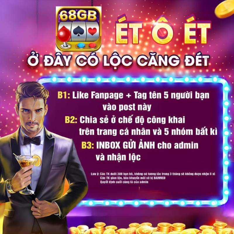 Livestream cùng 68gamebai nhận thưởng nóng hàng trăm triệu 3 Tương tác để nhận quà từ livestream của 68 game bài